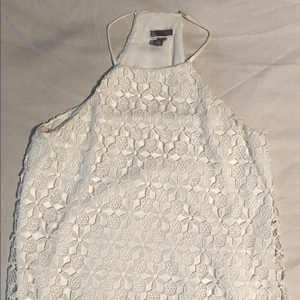 Chelsea 28 high neck white lace dress